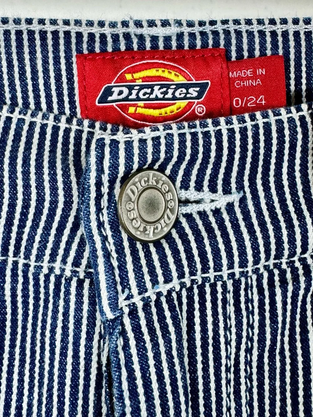 Dickies Hickory Stripe utility work pants Denim Jeans Women’s 0 Railroad Stripe - Picture 3 of 6